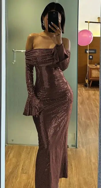Slim fit Off-neck Dress