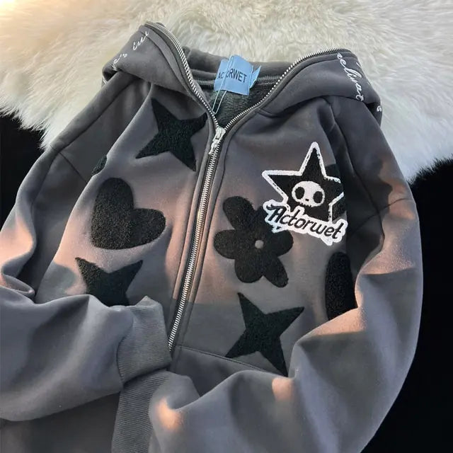 Retro Borduurwerk Hoodies