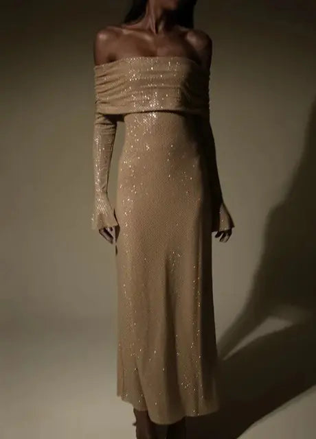 Slim fit Off-neck Dress